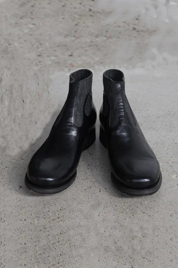 Devoa&Ematyte Horse Leather Chelsea Boots Black SEO/B